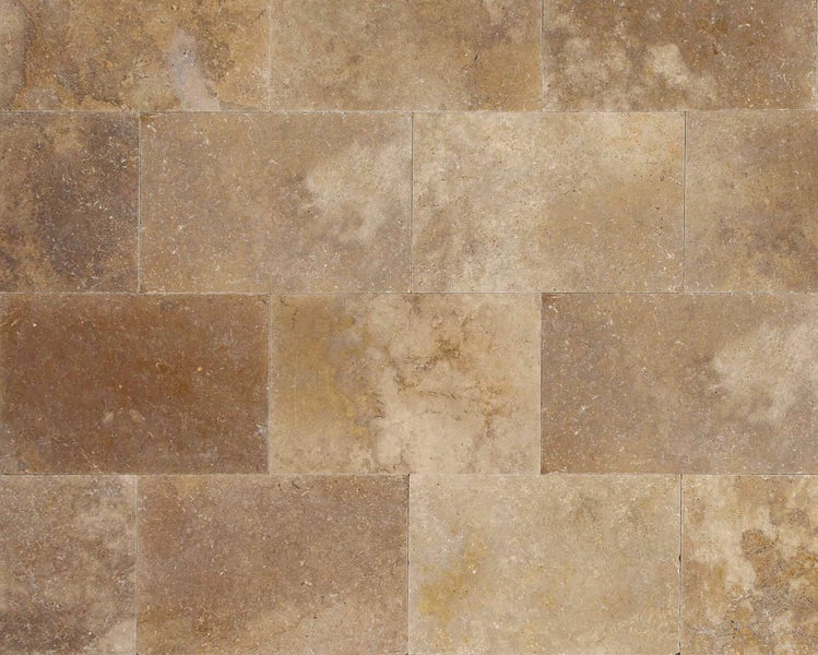Wohnrausch Travertin Terrassenplatten GOLDEN BROWN 61 x 40,6 x 3 cm, getrommelt, braun, gelb, gold