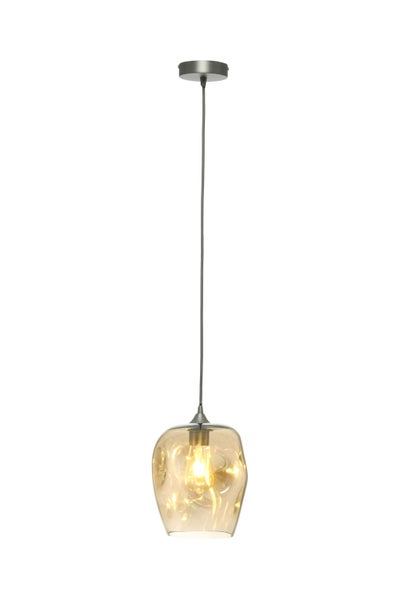 Organische Glas lampe in Beige, Hängelape Glaskugel 34 cm | Wohnzimmer Esszimmer Leuchte