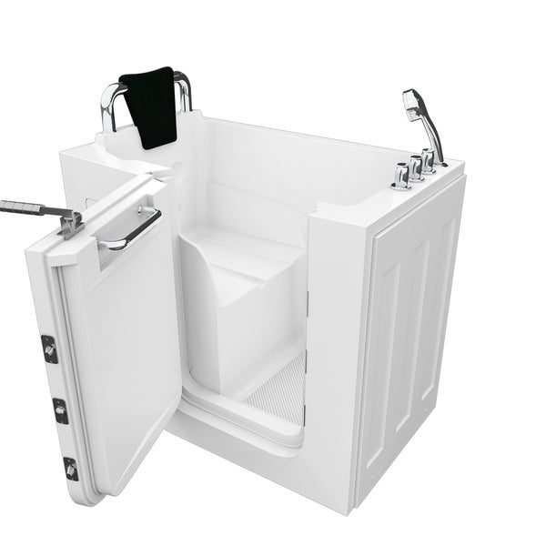 Begehbare Badewanne mit Tür, Sitz, Haltegriff und Duschkopf