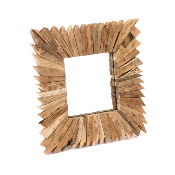 Wandspiegel  Spikes  50x50 cm Massivholz naturfarben