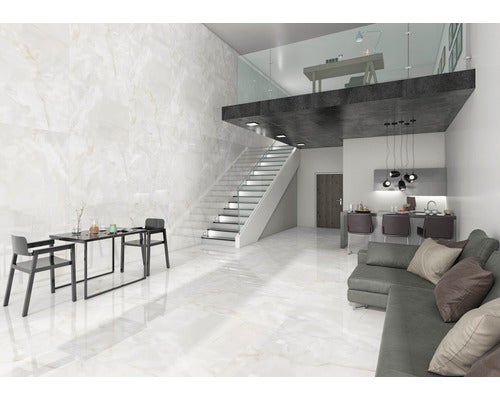 Wand- und Bodenfliese Bianco Cristal 60x60 cm rektifiziert