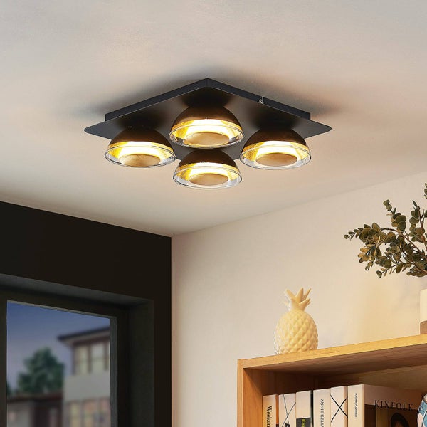 Deckenleuchte mit vier Lampen und quadratischer Halterung