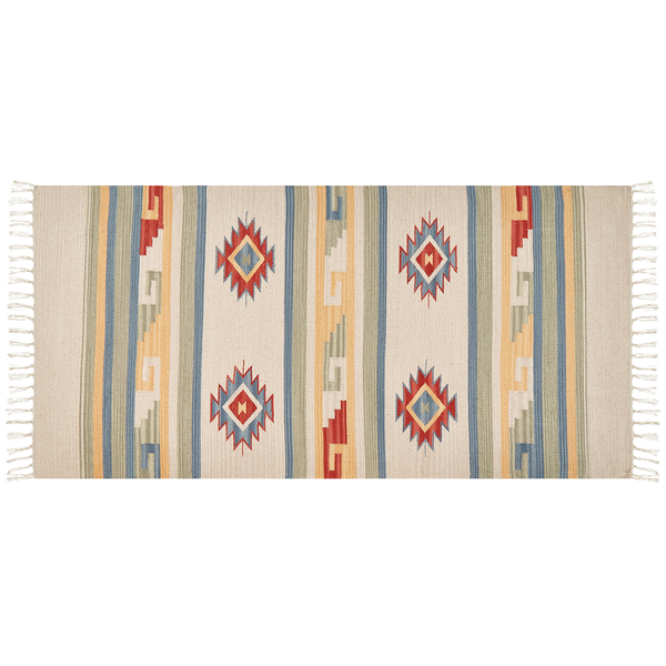 Teppich APARAN Beige 80 x 150 cm Baumwolle Kelim