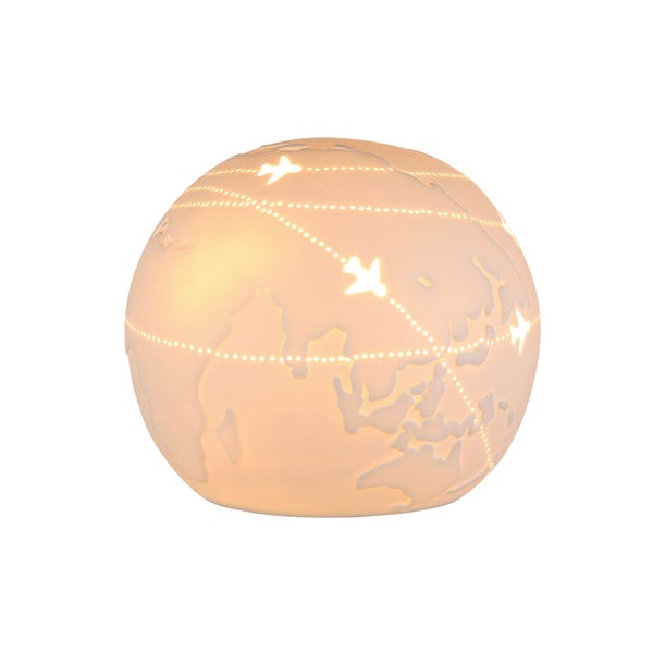 Tischleuchte GILDE Lampe Höhe 16 cm weiß Porzellan
