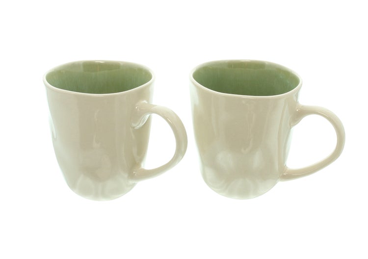 FRANK FLECHTWAREN|Tasse Organic, 2er Set, Ø 9 x 10 cm, Füllmenge 300 ml, PORZELLAN