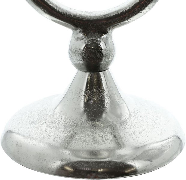 Dekoleidenschaft Kerzenhalter Silberglanz aus Alumiunium, silber, Antik Look, Kerzenständer