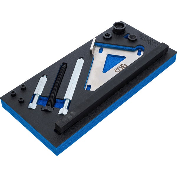 BGS technic Motor-Einstellwerkzeug-Satz aus Metall in Schaumstoffeinlage mit BGS technic Logo.