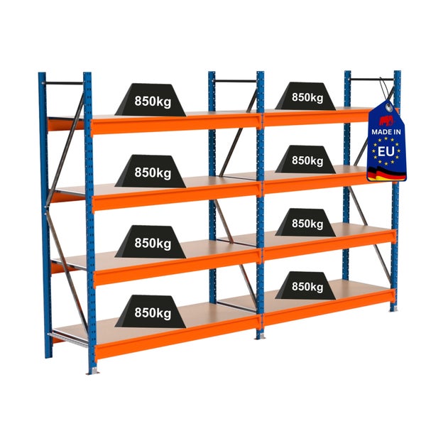 Industrieregal mit vier Ebenen und hoher Traglast