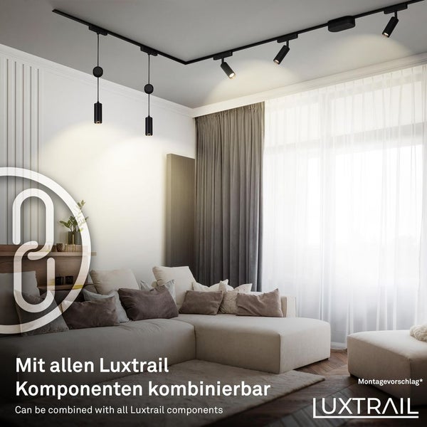 FULFILMENT ONLY Luxtrail 48V track system, set, 4m, black, 6x5W, 2