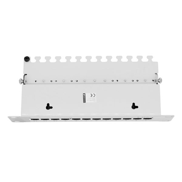 ProfiPatch Patchpanel Kategorie 6 mit 12 Ports aus Metall für Wandmontage oder Desktop mit CE Kennzeichnung.