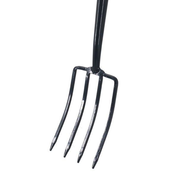 Grabegabel aus Metall mit vier Zinken in Schwarz.