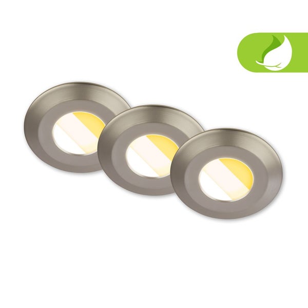 3er Set LED Bad Einbaustrahler LED Einbauleuchten Bad Spots CTS Flach Ra90