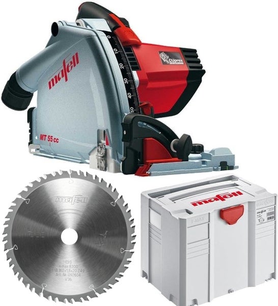 Mafell MT 55cc MidiMax Fan-Set - Profi Tauchsäge mit 1400 Watt und zusätzlichem GT Sägeblatt