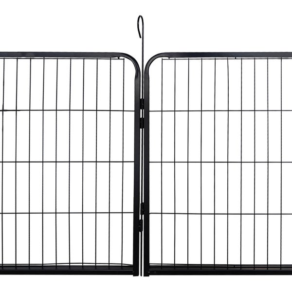 Home Deluxe - Welpenauslauf BARKI - 80 x 60 cm, 16-Teilig, Farbe: Schwarz, inkl. Türverriegelung, abgerundete Ecken und Kanten I Welpenspielplatz Welpenfreilauf