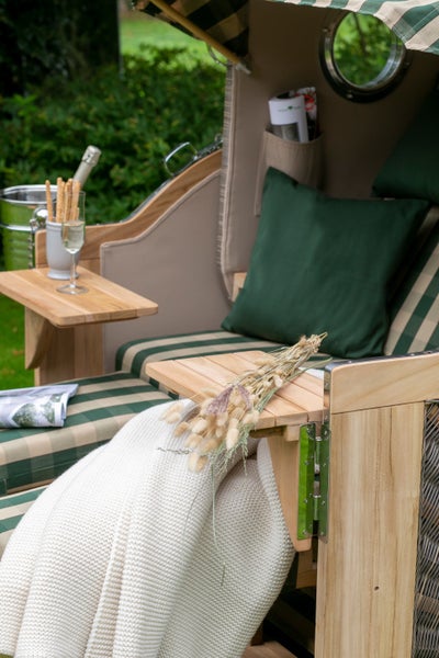Strandkorb Rantum Grande Teak PE grey Dessin 544