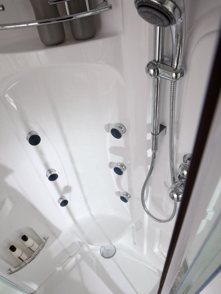Komplettduschkabine mit Hydromassage 90x90cm, viertelkreisförmig | Vesuvio