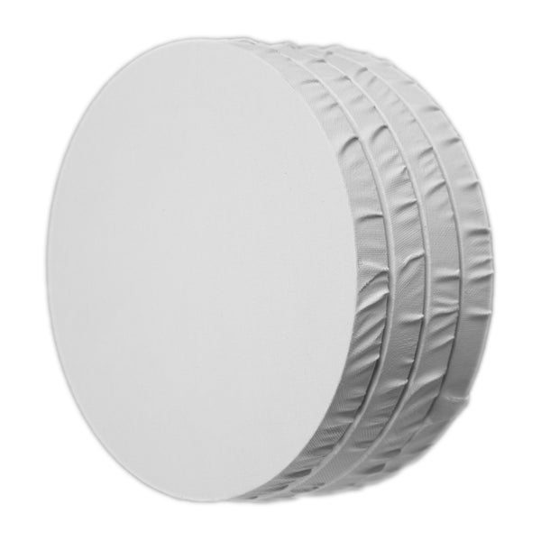 Leinwand Rund 4er Set 30x30 cm (LxB) grundiert, 30 cm Durchmesser weiß