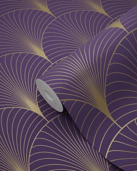Tapetenrolle mit Art-Déco-Fächermuster