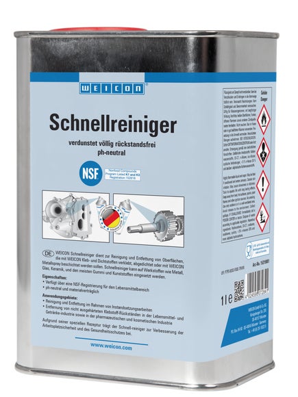 WEICON Schnellreiniger|Spezialreiniger für den Lebensmittelbereich|1 L|farblos, transparent