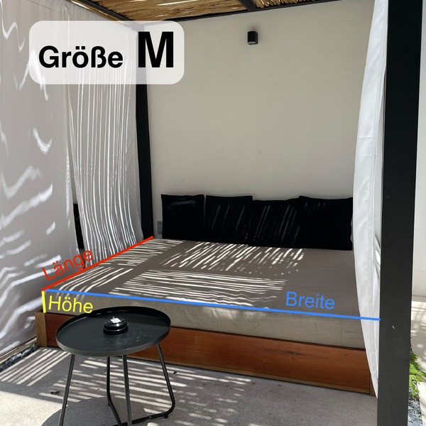 Lulu-Belle Bankauflage Marocco Größe M | nach Maß – Individuelle Größe & Farbe | Perfekte Passform | Maßgefertigte Outdoor-Matratze Liegeauflage Sitzauflage | Länge bis 120 cm, Breite bis 60 cm, Höhe bis 7 cm