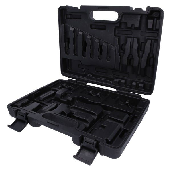 Isolierter Werkzeugsatz von KS Tools im Kunststoffkoffer mit Maulschlüsseln, Schraubendrehern, Zangen, Steckschlüsseln und Ratsche.