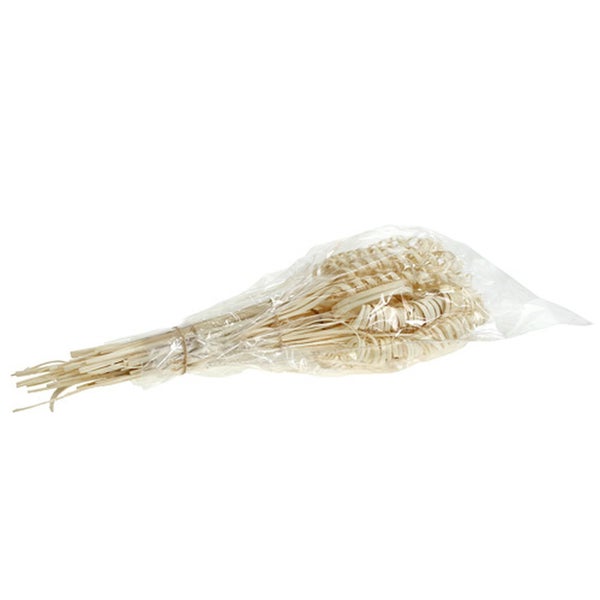 Holzspieße mit Schlaufe in transparenter Folienverpackung.