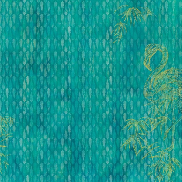 Tapete mit Flamingos und Bambusmuster