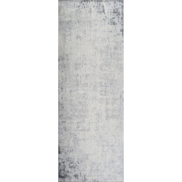 Abstrakt Moderner Flurteppich Weiß/Grau 80x220 cm ALIX