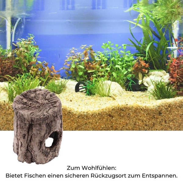 Aquarium Terrarium Deko Baumstumpf Höhle Reptilien Baumstamm Wurzel Ablaichröhre Fisch Krebs Ton Laichhöhle Versteckplatz
