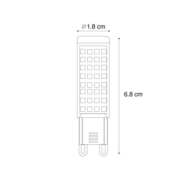 2er Set G9 dimmbare LED-Lampen 5,5W 500lm 2700K