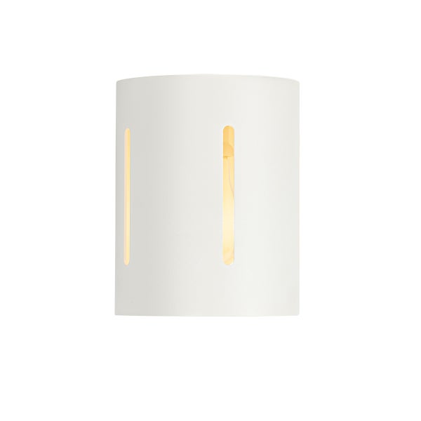 Weiße Wandleuchte mit Schlitzmuster