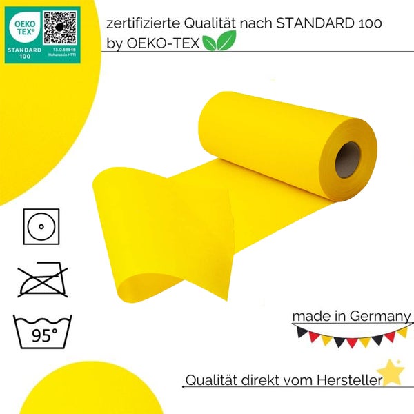 Sensalux Kombi-Set 1 Tischdeckenrolle 1m x 25m beere + Tischläufer 30cm gelb