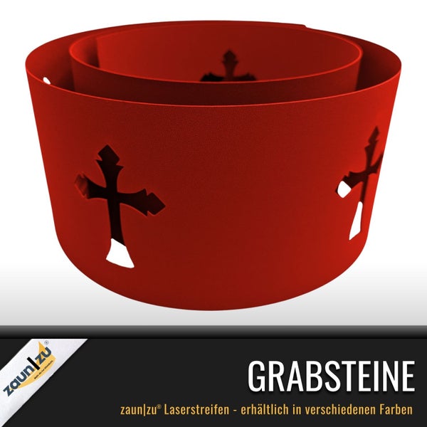 Rote Grabsteine mit Kreuzmuster