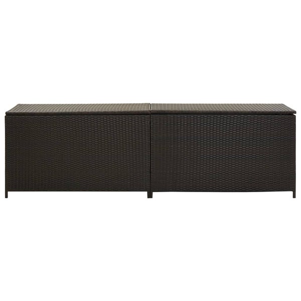 Gartenbox Poly Rattan 200x50x60 cm Braun
