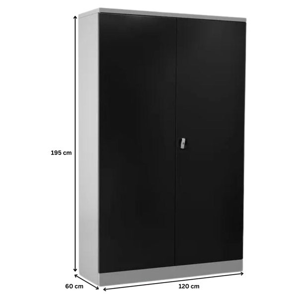 PROREGAL Stahlschrank Bee 5 Fachböden HxBxT 195 x 120 x 60 cm Verzinktes & Verstärktes Fachbodenmaterial Grau & Anthrazit