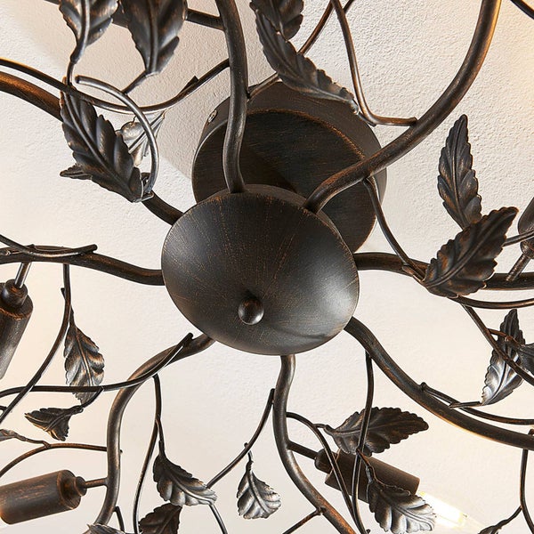 Lindby Deckenlampe Yos (Florentiner) in Schwarz aus Metall (8 flammig, E14) - Deckenleuchte Lampe Schlafzimmerleuchte