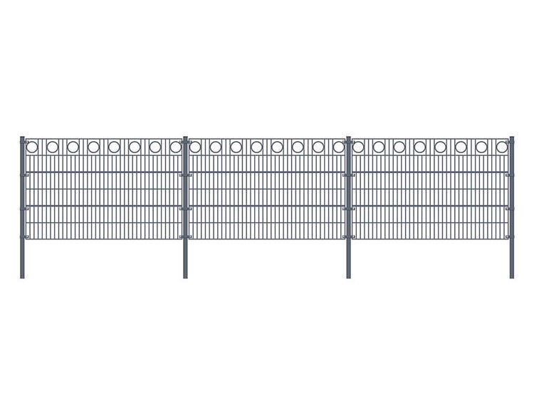 Home Deluxe Doppelstabmattenzaun MORATA - Höhe / Länge: Höhe: 120 cm / Länge: 10 m,  Anzahl Eckpfosten: 3x Eckpfosten