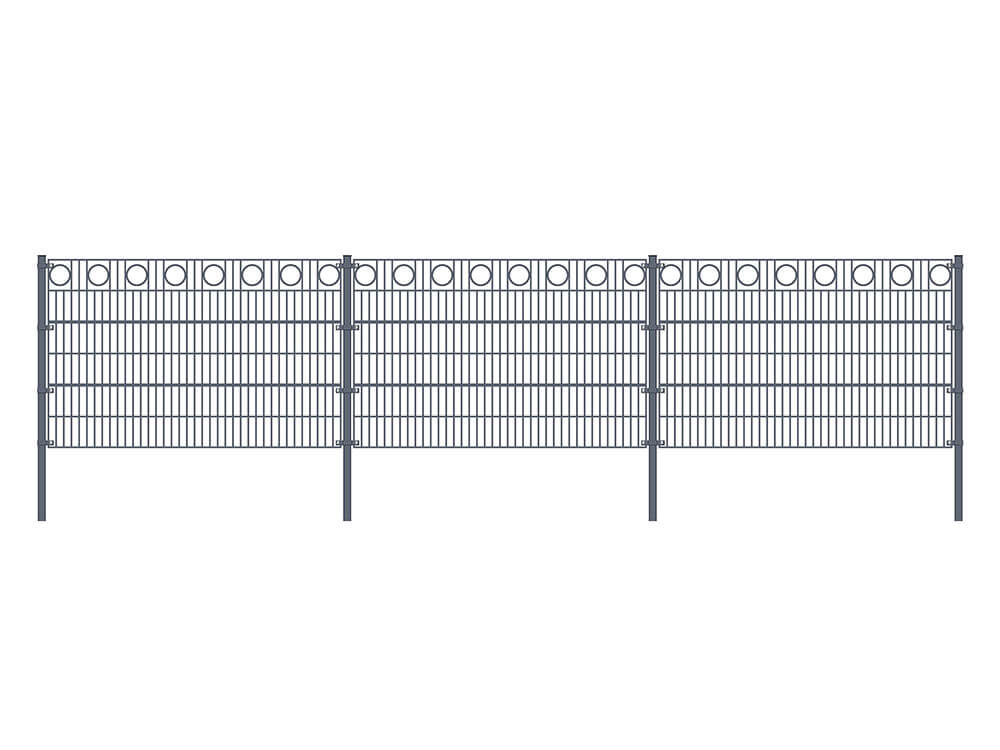 Home Deluxe Doppelstabmattenzaun MORATA KREIS - Höhe: 240 cm / Länge: 50 m,  ohne Eckpfosten
