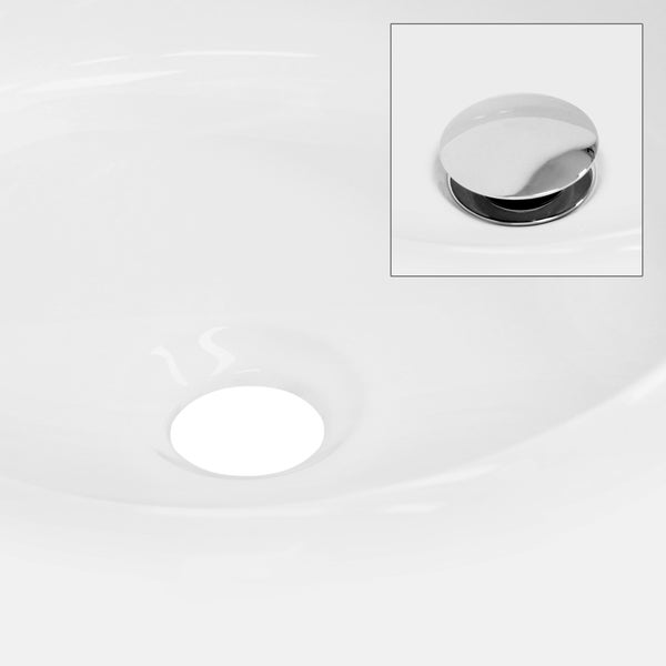 ECD Germany Waschbecken Waschtisch Ø 400 x 150 mm Rund, aus Keramik, Weiß,Aufsatzbecken Aufsatzwaschbecken Handwaschbecken Aufsatzwaschtisch Spülbecken Becken Wasserfall Waschschale Waschschüssel