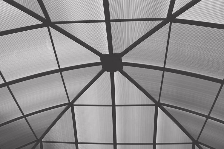 Kuppeldachpavillon 365 x 365 x 270 cm, mit Seitenteilen, anthrazit, lichtgrau