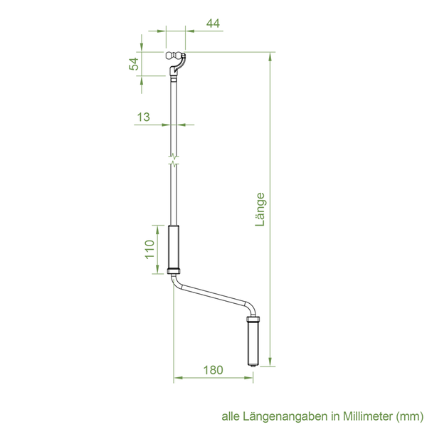Geiger Markisenkurbel | schwarz | Länge 1000 mm | für runde Kunststoff Kurbelösen