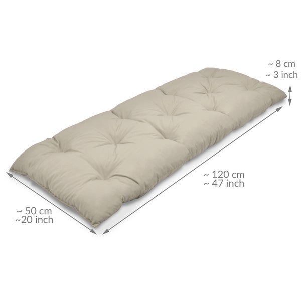 Beautissu Flair BK Bankpolster 120x50x8cm Natur