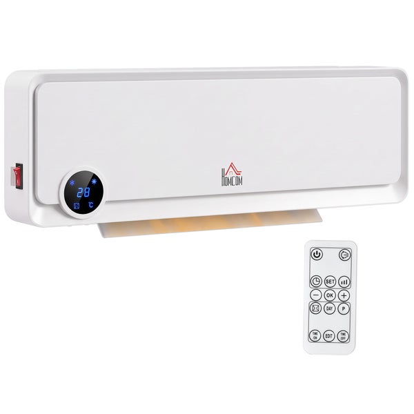 Wandheizlüfter von Homcom mit LED Display und Fernbedienung zur Wandmontage.