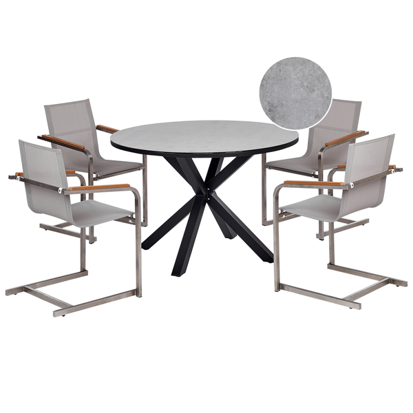 Gartenmöbel Set 4-Sitzer MALETTO/COSOLETO Metall Grau