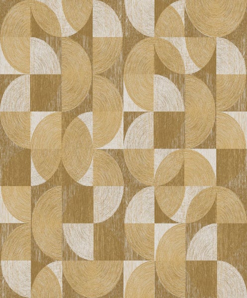 Masureel Tapete geometrisches Motiv Gelb - 53 cm x 10.05 m - 630806
