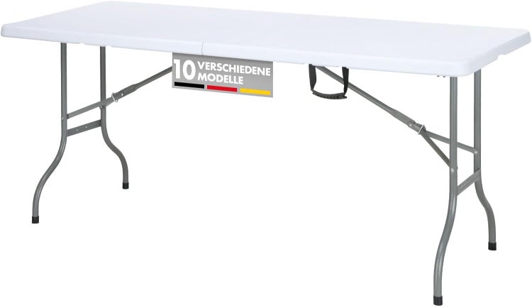 FLOORDIREKT Klapptisch Gartentisch Akita Strapazierfähig Wetterfest 183 x 76 cm