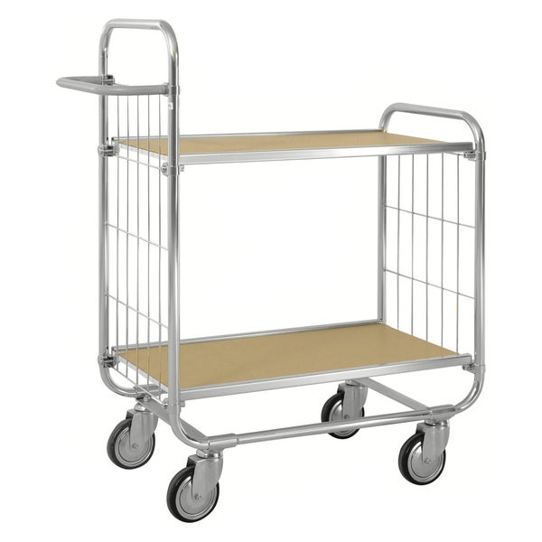 Etagenwagen mit zwei Regalböden und Gitterseitenwänden