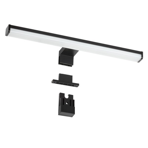 Spiegelleuchte LED 40cm schwarz 3in1 Montage 4000K Neutralweiß 8W 570lm Bad Spiegellampe Badezimmerlampe Wandleuchte Aufsteckleuchte