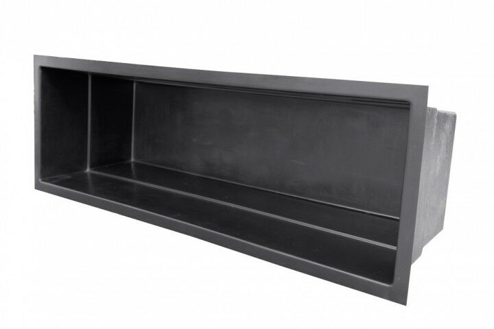 Schwarze Einbaunische für die Wandmontage, rechteckige Form für Badezimmer oder Dusche.