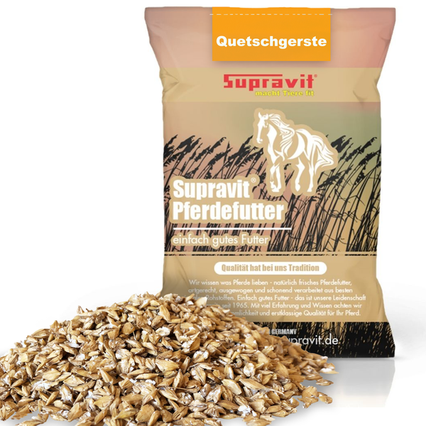 Supravit Quetschgerste Pferdefutter im Sack mit loser Gerste